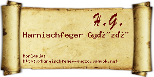 Harnischfeger Győző névjegykártya